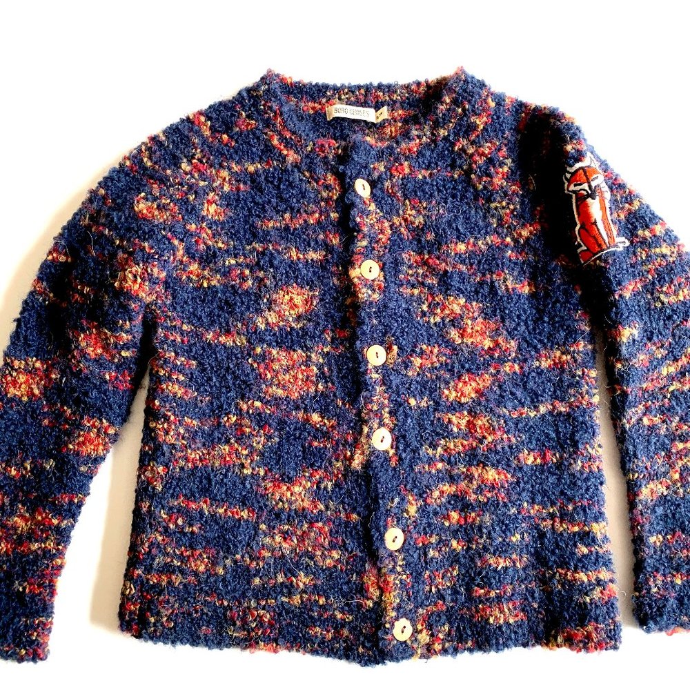 New Bobo Choses Knit Fox Cardigan 8-9Y